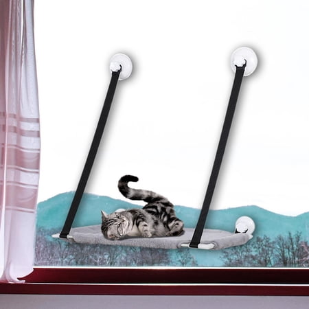Cat Window Hammock Cat Seat Suction Cup Hanging Cat Bed Cat Window Perch for Pet Supplies Indoor Cats Providing All Around 360 degree Sunbath Gray