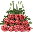 thumbnail image 5 of Red Fake Roses Artificial Flowers - 10 Pcs Fake Artificial Roses Silk Flowers with Stems for Home Wedding Hotel Office Centerpiece Decor, 5 of 5