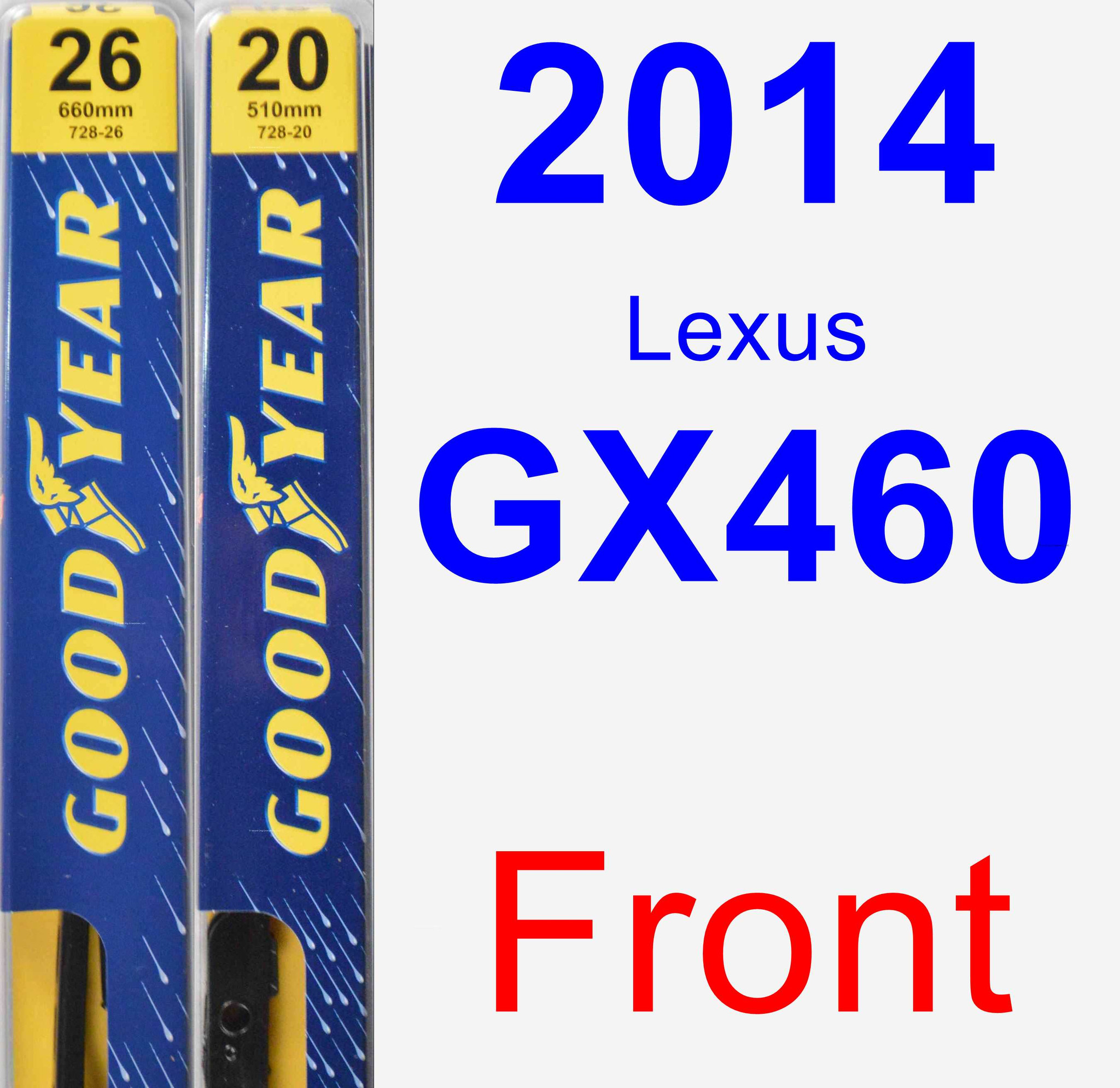 2014 Lexus GX460 Wiper Blade Set/Kit (Front) (2 Blades) Premium
