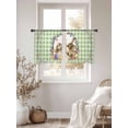 thumbnail image 3 of Easter Bunny Sheer Curtains 45 Inch Length 2 Panels Set Window Treatments, Spring Easter Eggs Chick Floral Sage Green Check Rod Pocket Semi Curtains for Living Room/Bedroom/Kitchen, 104"W x 45"L, 3 of 7