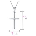 thumbnail image 3 of Bling Jewelry Womens Minimalist Tube Cross Pendant Necklace Polished Silver, 3 of 5