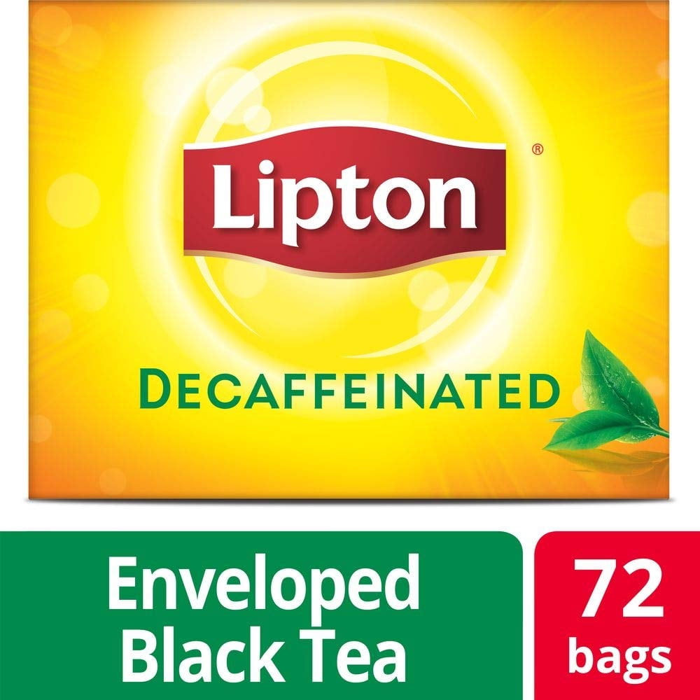 Lipton Decaffeinated Black Tea Bags, 72 Count (Pack of 6), Total 432 Tea Bags