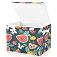 thumbnail image 2 of 16.5x12.6x11.8in Foldable Flip-Top Storage Bin, Dustproof Magic Tape Closure, Ideal for Home & Toy Organization，Watermelon, 2 of 7