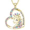 thumbnail image 3 of Exquisito collar de moda amor unicornio cristal unicornio colgante femenino collar animal joyería regalo de aniversario de bodas san valentin collares para mujer, 3 of 4