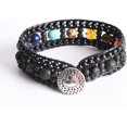 thumbnail image 4 of GHSDFBB Boho Handmade Natural Stone Bead 3 Row Wide Wrap Wrist Statment Bracelet Jewelry Collection, 4 of 7