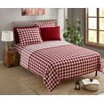 thumbnail image 5 of Nestl King Sheets Set, 1800 Series Deep Pocket Bed Sheets King 4 Piece, Luxury Soft Microfiber King Size Sheets, Checker Red, 5 of 5