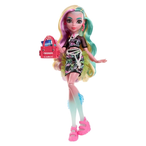 Monster High Lagoona Blue Day Out Doll with Accessories, Articulated Poseable Fashion Doll, Ocean-Inspired Outfit & Themed Accessories, Ages 4 , HXH94