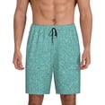 thumbnail image 2 of Picia Teal Green Glitter Pajama Shorts for Men, Men's Pajama Bottoms, Sleepwear,Short Pajama Pants-X-Large, 2 of 9