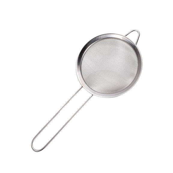 Stainless Steel Fine Mesh Strainer for Kitchen, Food and Flour Sifting, Easy Draining and Rinsing, Dishwasher Safe with Hanging Hook for Cooking and Baking