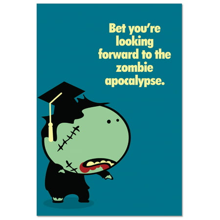 C1551GDG Humorous Graduation Greeting Card 'Zombie Graduate GraduationPaper' with Envelope by
