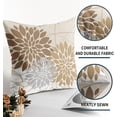 thumbnail image 5 of Brown Pillow Covers 18x18 Set of 2 Grey Gray Dahlia Modern Geometry Line Flower Summer Outdoor Decorative Throw Pillows Floral Farmhouse Pillowcases Linen Cushion Case Decor for Home Sofa Couch Bed, 5 of 6