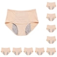 thumbnail image 3 of Jumpingount Calzoncillos de mujer a prueba de fugas de diseño Simple, ropa interior lavable de Color sólido para niñas, bragas Chinlon, ropa Albaricoque 6XL 10Conjunto, 3 of 6