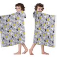 thumbnail image 4 of Cartoon Unicorn Leaf Pattern Hooded Bath Towel，60"x35" for Ages 3 To 12 Kids, Quick Dry Lightweight Soft Microfiber Hood Beach Towel Cover Up for Kids, 4 of 7