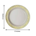 thumbnail image 3 of Efavormart 50 Pcs - Ivory with Gold Trimmed 6.25" Round Disposable Plastic Plate for Wedding Party Banquet - Picturesque Collection, 3 of 11