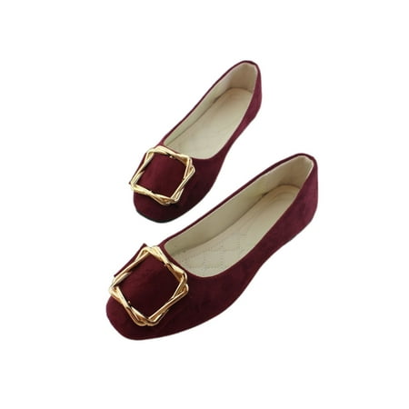 

Gomelly Women s Flats Comfort Flat Shoes Non-slip Loafers Casual Dress Shoe Ladies Women Wine Red 8
