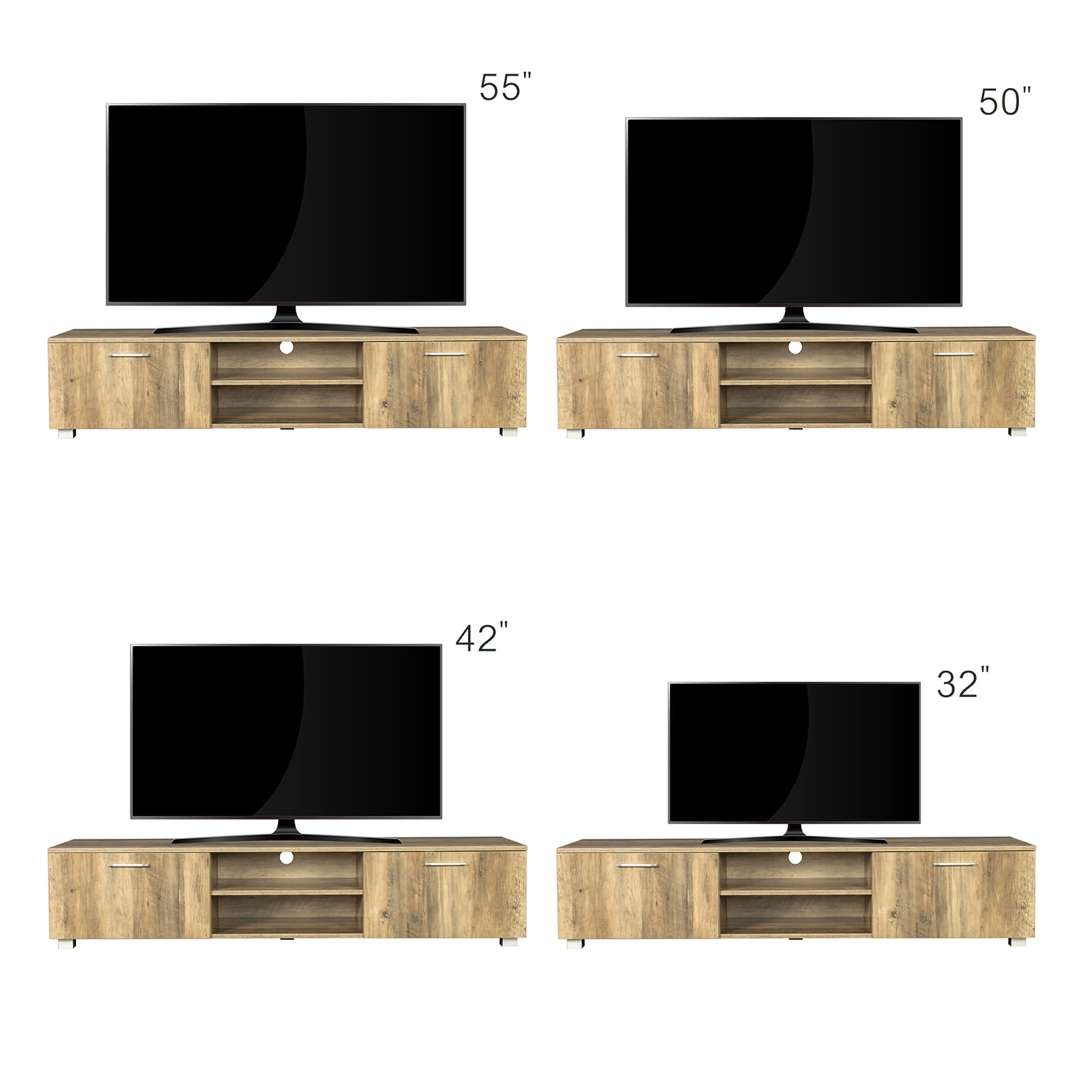 Kepooman 67" Entertainment Center for TVs for Dining Room, Modern TV Stand for Bedroom, Mid-Century TV Console for Living Room, Oak-B Kepooman 67" Entertainment Center for TVs for Dining Room, Modern TV Stand for Bedroom, Mid-Century TV Console for Living Room, Oak-B