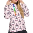 thumbnail image 5 of Yiaed Cute Cupcake Print Womens Casual Hoodies Crew Neck Long Sleeve Sweatshirts With Pocket Pullover Tops Women's Hooded Sweatshirt-Medium, 5 of 5