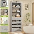 thumbnail image 4 of Aheaplus Wood Closet Organizer with 4 Drawers, 21.3" Closet System Tower with Open Shelves, Modular Closet Drawers System, Small Walk-in Closet Wardrobe, Tall Storage Cabinet Unit, Gray, 4 of 7