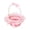 🥑 pink_New#1367, variant on Pink rattan woven storage basket handheld candy flower organizer, plastic skirt design, 8.3x6.3in lightweight decorative bin for holidays, Easter, home