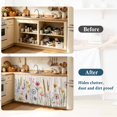 thumbnail image 4 of Spring Floral Cabinet Curtain 35"Wx35"L, Dustproof Under Sink Skirt with Self Adhesive Tape, Summer Botanical Wild Flower Rustic Cabinet Curtain Cover for Kitchen Sink, Bathroom Vanity, Laundry Room, 4 of 9