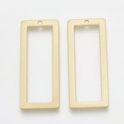 5pc Smooth Surface Alloy Open Back Bezel Pendants For DIY UV Resin Epoxy Resin Pressed Flower Jewelry Rectangle Matte Gold Color 37x15x1.5mm Hole: 1mm