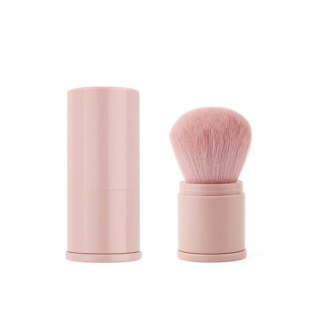 Retractable Kabuki Makeup Brush, Powder Brushes Foundation Travel Foundation Brush for Blush Bronzer & Powder Color:Pink