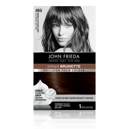 - John Frieda Precision Foam Colour Hair Color Dark Chocolate Brown 4BG, 1 application