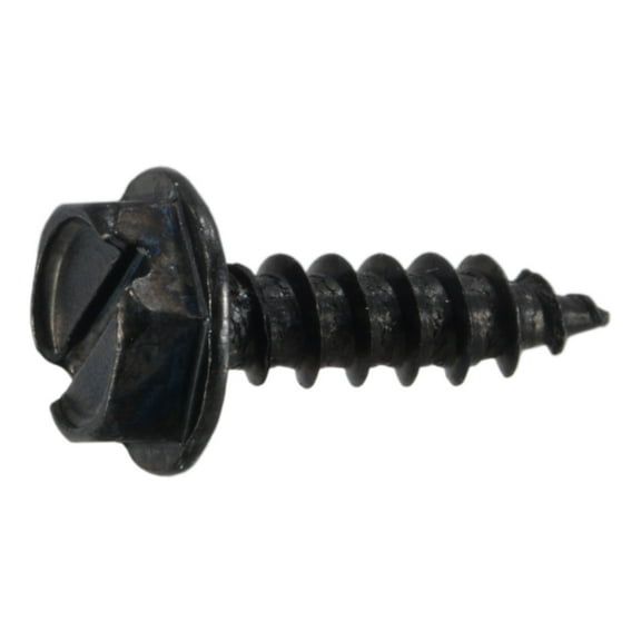 #6 x 1/2" Black Oxide Slotted Hex Washer Head Sheet Metal Screws (35 pcs.)