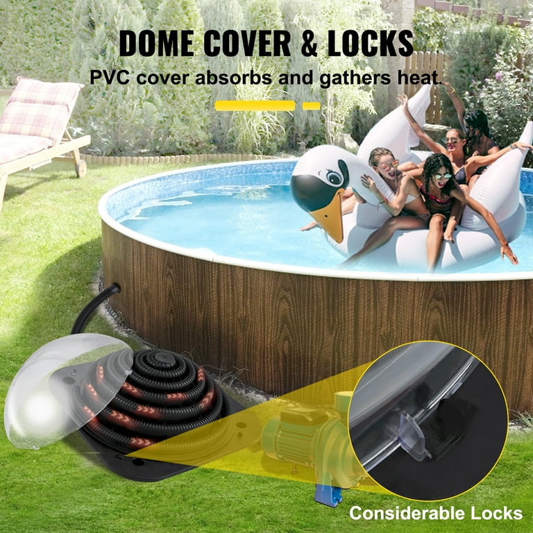 VEVOR Solar Dome Heater for Inground/Above Ground Swimming Pool Solar Dome  Outdoors Pool Dome Single Unit Solar Water Heater Heats Pools up to 2641  Gallons Solar Powered Dome Black Heater Contour -