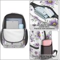 thumbnail image 4 of Pioneer Flower Floral Print Pattern 17" School Backpacks for Teens,Waterproof Oxford Fabric,S-Shape Padded Straps for School,Travel,Hiking,Camping, 4 of 6