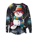 thumbnail image 5 of asdoklhq Christmas Oversized Sweatshirt for Women Christmas Round Neck Printed Loose Sweater Long-sleeved Top Multicolor XL, 5 of 5