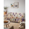 thumbnail image 6 of Purple Red Spring Floral Couch Cover Sofa Covers 3 Cushion Sectional Couch, Watercolor Botanical Summer Flowers Washable Sofa Covers Slipcover Sectional Sofa Cover, Furniture Protector 71"x150", 6 of 9