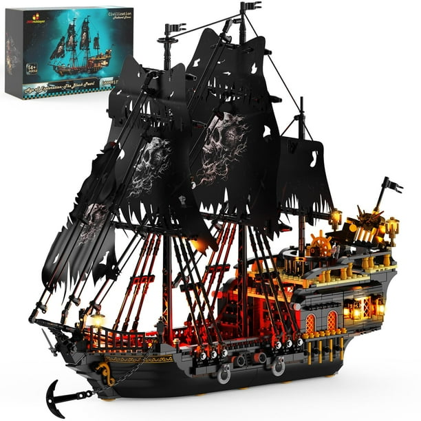 Juguete de construcción JM Bricklayer Pirate Ship con luces 1713 piezas 14+