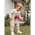 thumbnail image 3 of BemeyourBBs Baby Boy Spring Fall Winter Clothes Newborn Baby Boys Hospital Going Home Outfit One Piece Romper A Little Driver is Here Letters Tractor Printed Long Sleeve Jumpsuit Bodysuit, 3 of 9