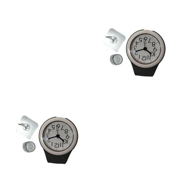 Kearding Reloj de pared de baño de PVC desmontable montado en la pared alimentado por hogar cocina silencioso correr relojes alarmas Type1 NO1