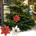 thumbnail image 7 of Christmas Decorative Flowers, Christmas Tree Decorations, Imitation Flannel Christmas Flowers for Holiday Decor, Red and White Polyester Fiber, 15×15cm Faux Christmas Floral Accents, 7 of 7