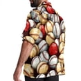 thumbnail image 3 of Baseball Men's Spread Collar Poplin Beach Shirts - Casual Printed Button Down Short Sleeve Summer Tops for Unisex, 3 of 6