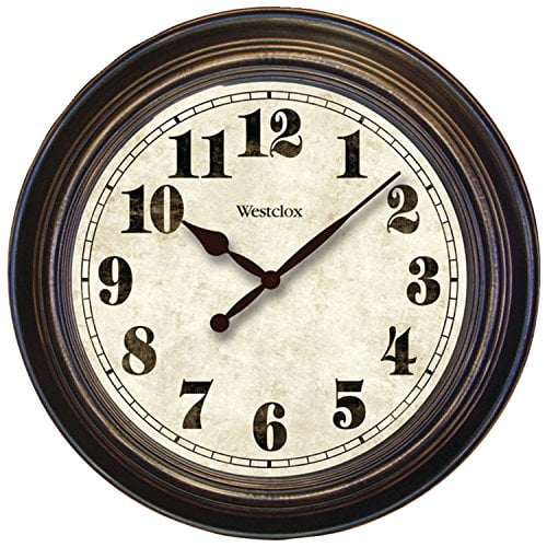 Westclox Classique Grande Horloge Murale Marron