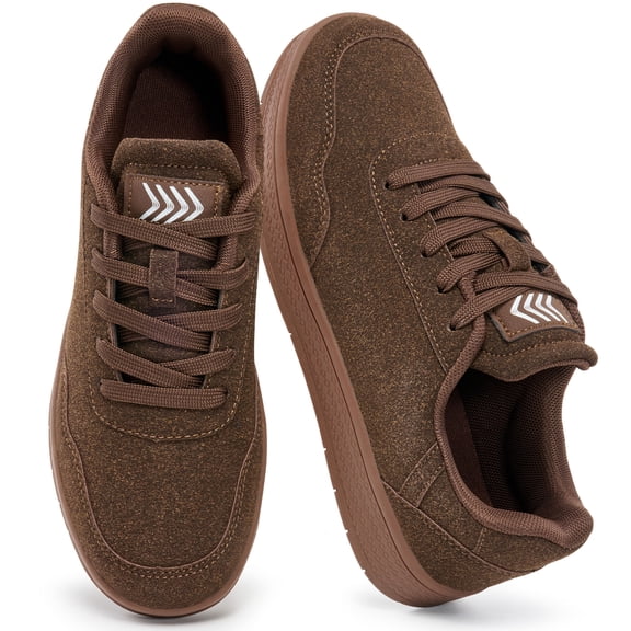 Ecetana Sneakers for Women Suede Low-Top Shoes Casual Lace-Up Walking Shoes with Non-Slip