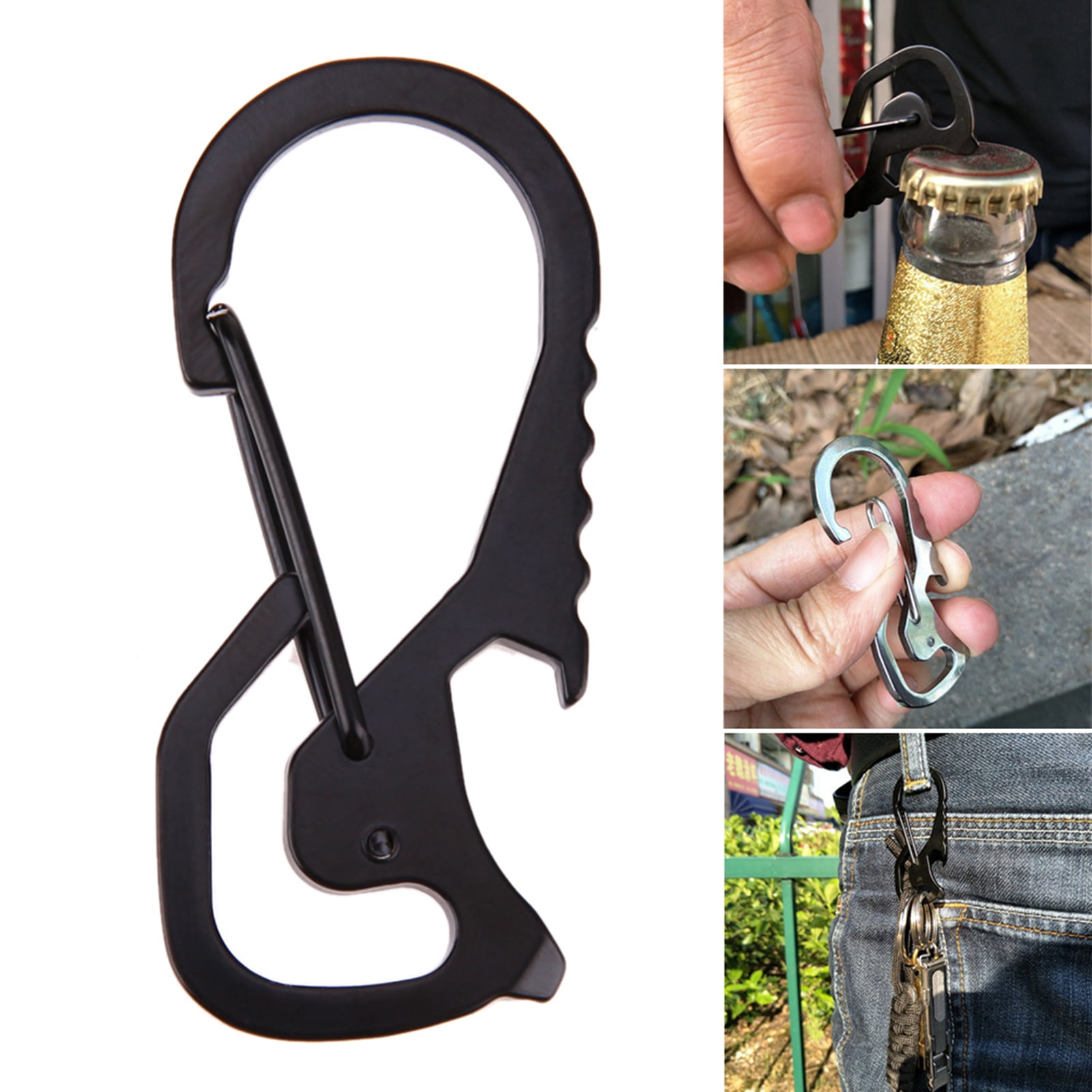 2.5mm 0.98" Spring Snap Hooks Clips Carabiners Organizing Accessory Buckle 