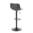 thumbnail image 3 of Lumisource Duke Industrial Adjustable Barstool in Black Metal and Grey Faux Leather - Set of 2, 3 of 7
