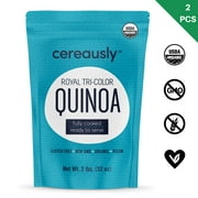 CEREAUSLY Fully Cooked Organic Tri-Color Quinoa | NON-GMO | Gluten-Free | Vegan | 4 Lb (2 Lb Pack of 2)
