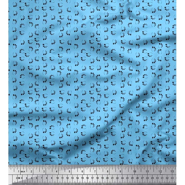 Soimoi Polyester Crepe Fabric Dots Shirting Print Fabric by Yard 52 Inch Wide