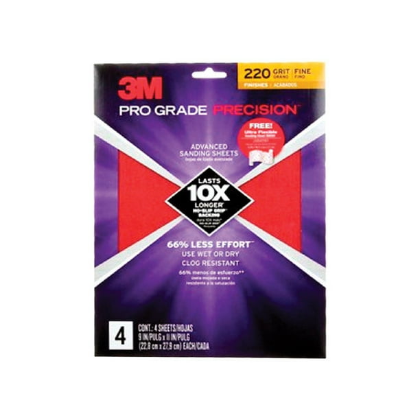Pro Grade Precision 3-2/3 In. X 9 In. 100 Grit Medium Ultra Flexible Sanding Sheets (4-Pack) - Amazon.com