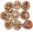 thumbnail image 1 of 1 Set of Garden Wooden Stamps DIY Cards Making Footprint Stamps Footprint Stamps, 1 of 3
