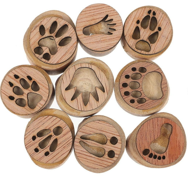 1 Set of Garden Wooden Stamps DIY Cards Making Footprint Stamps Footprint Stamps