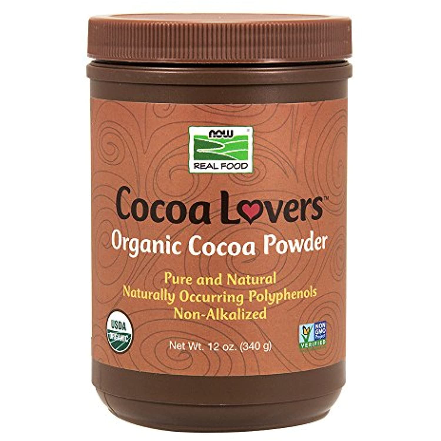 Now Foods Organic Cocoa Powder, Unsweetened-12 Oz