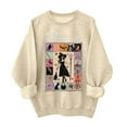 thumbnail image 3 of VKOYWKM Women Oversized Sweatshirt Halloween Sweatshirts Witch Graphic Long Sleeve Crew Neck Sweatshirt Halloween Party Fall Pullover Sweatshirts, 3 of 5