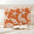 thumbnail image 3 of Orange Starfish Coastal Outdoor Waterproof Pillow Covers, Shell Coral Summer Beach Nautical Ocean Decorative Square Throw Pillowcase Sofa Cushion Sham for Patio/Couch/Chair, 18"x18" 2 Pack, 3 of 8