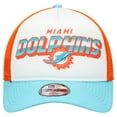 thumbnail image 2 of Youth New Era  White/Aqua Miami Dolphins Streak 9FORTY A-Frame Adjustable Hat, 2 of 4